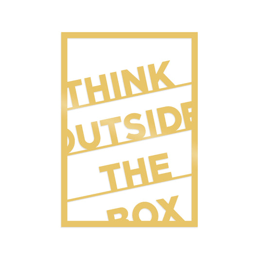 Think Outside The Box - Gold - Decorative Metal Wall Accessory