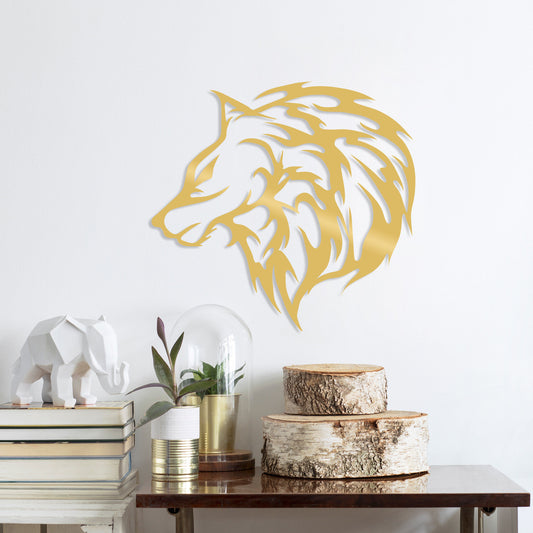 Wolf3 - Gold - Decorative Metal Wall Accessory