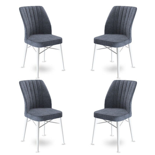 Flex - Fume, White - Chair Set (4 Pieces)