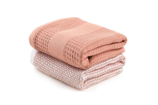 Betty - Salmon - Wash Towel Set (2 Pieces)
