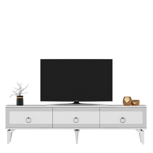 Ponny - White, Silver - TV Stand