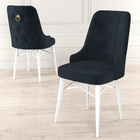 Pare - Anthracite, White - Chair Set (4 Pieces)
