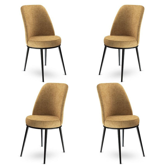 Dexa - Cappuccino, Black - Chair Set (4 Pieces)