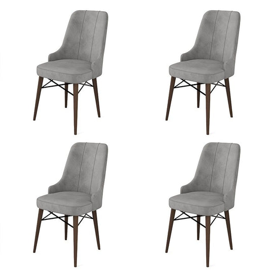 Pare - Grey, Brown - Chair Set (4 Pieces)
