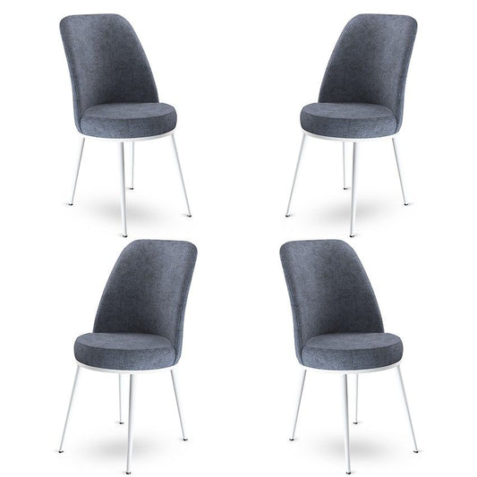 Dexa - Fume, White - Chair Set (4 Pieces)