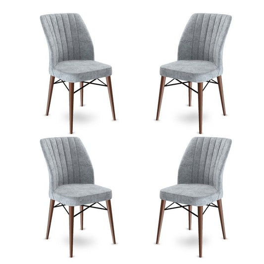 Flex - Grey, Brown - Chair Set (4 Pieces)