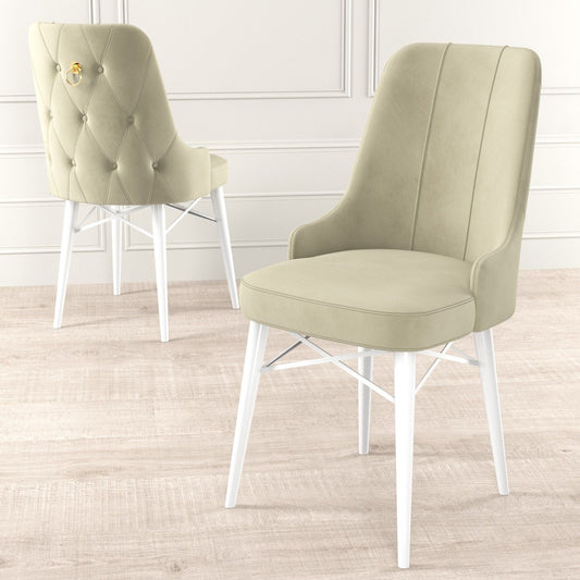 Pare - Cream, White - Chair Set (4 Pieces)