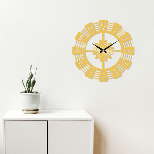 Metal Wall Clock 22 - Gold - Decorative Metal Wall Clock