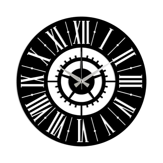 Metal Wall Clock 6 - Black - Decorative Metal Wall Clock