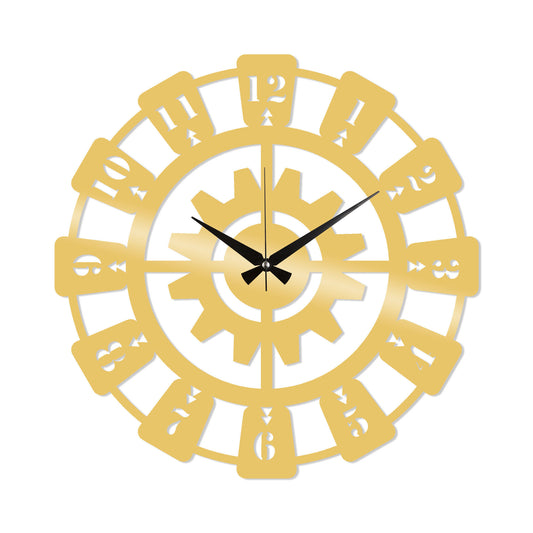 Metal Wall Clock 26 - Gold - Decorative Metal Wall Clock