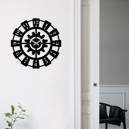 Metal Wall Clock 26 - Black - Decorative Metal Wall Clock