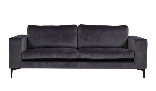 Bolero Sofa - 3 personers - Mørkegrå velour - Sorte Ben