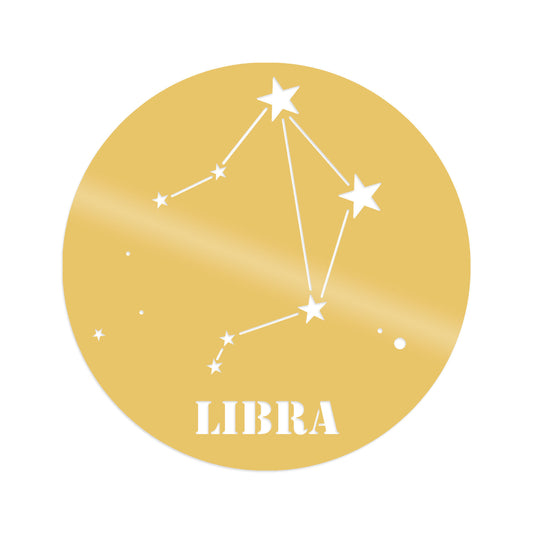 Lıbra Horoscope - Gold - Decorative Metal Wall Accessory