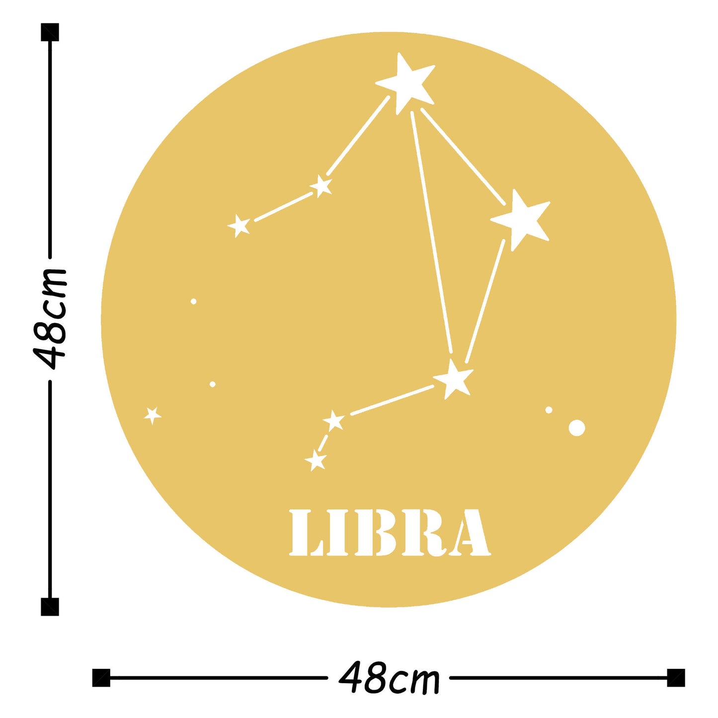 Lıbra Horoscope - Gold - Decorative Metal Wall Accessory