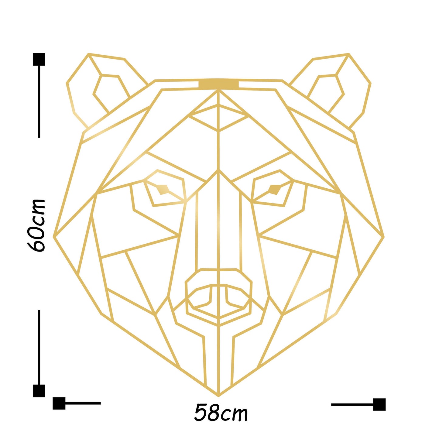 Bear - Gold - Decorative Metal Wall Accessory