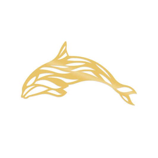 Dolphin - Gold - Decorative Metal Wall Accessory