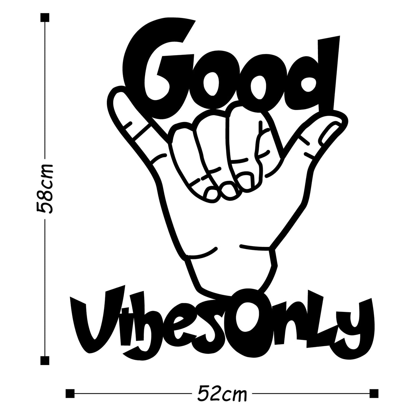 Good Vibes Only - Decorative Metal Wall Accessory