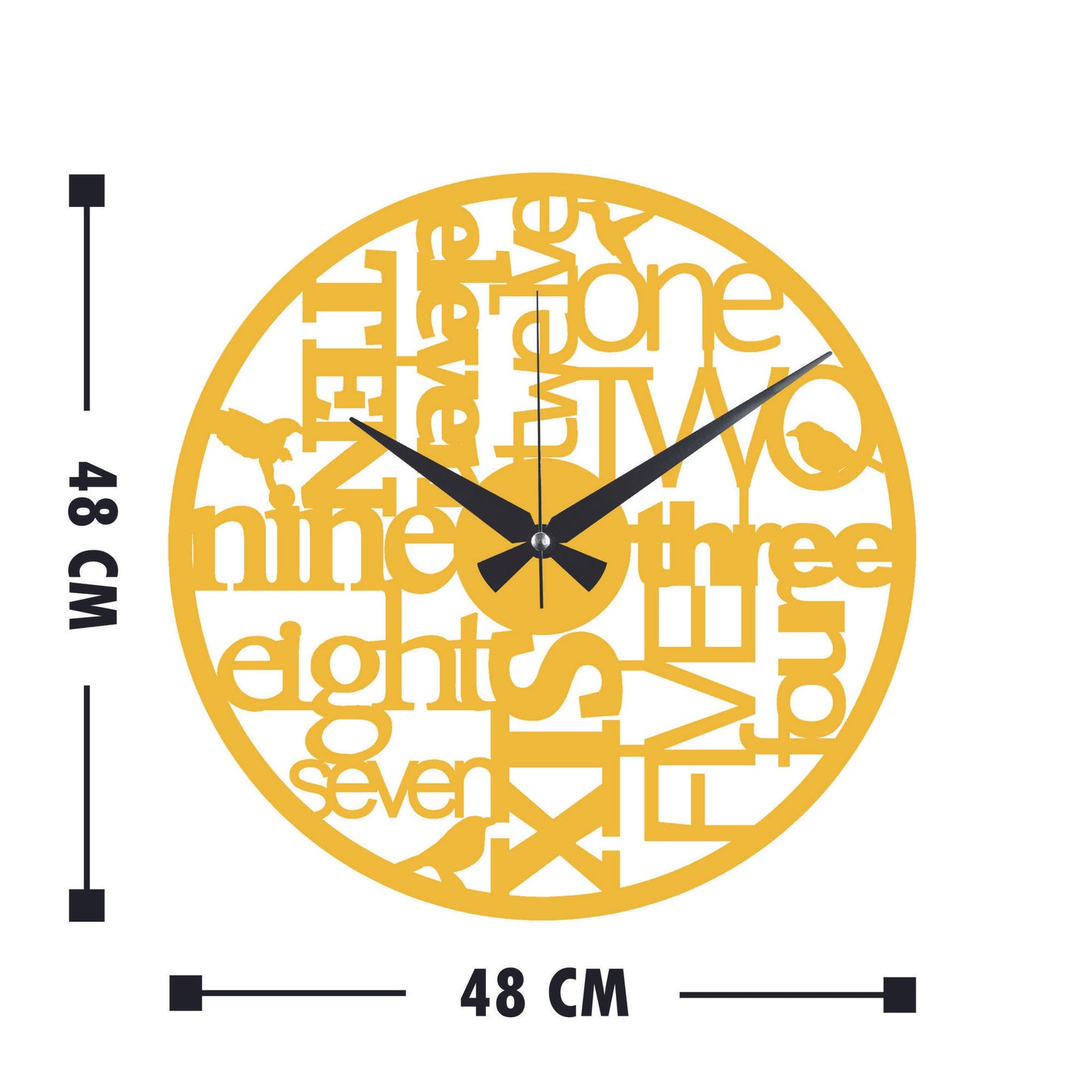 Metal Wall Clock 32 - Gold - Decorative Metal Wall Clock
