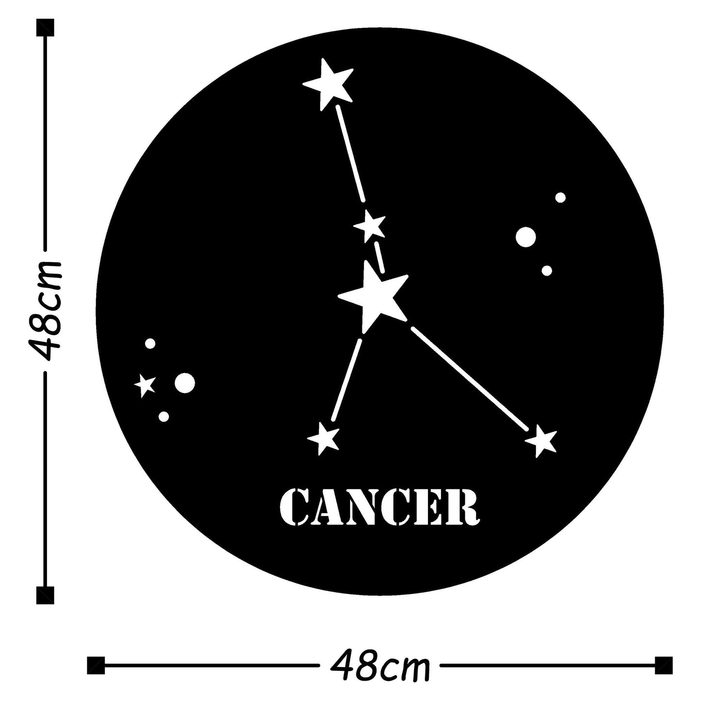 Cancer Horoscope - Black - Decorative Metal Wall Accessory