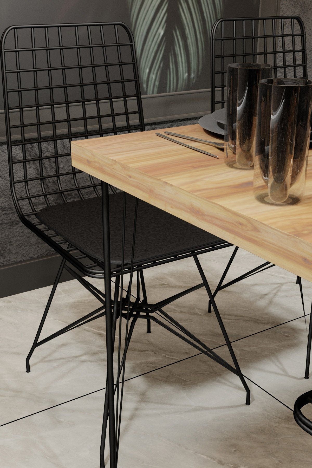 Nmsymk001 - Sæt med bord og stole (5 stk) / Outlet