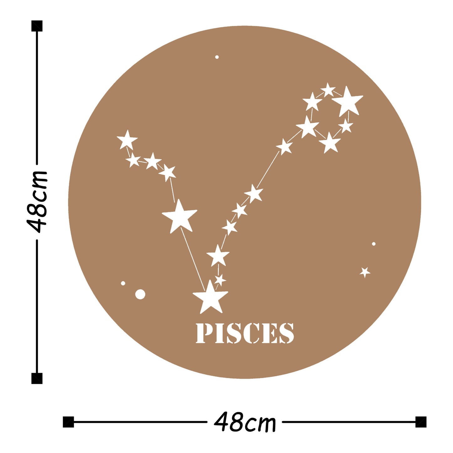 Pısces Horoscope - Copper - Decorative Metal Wall Accessory