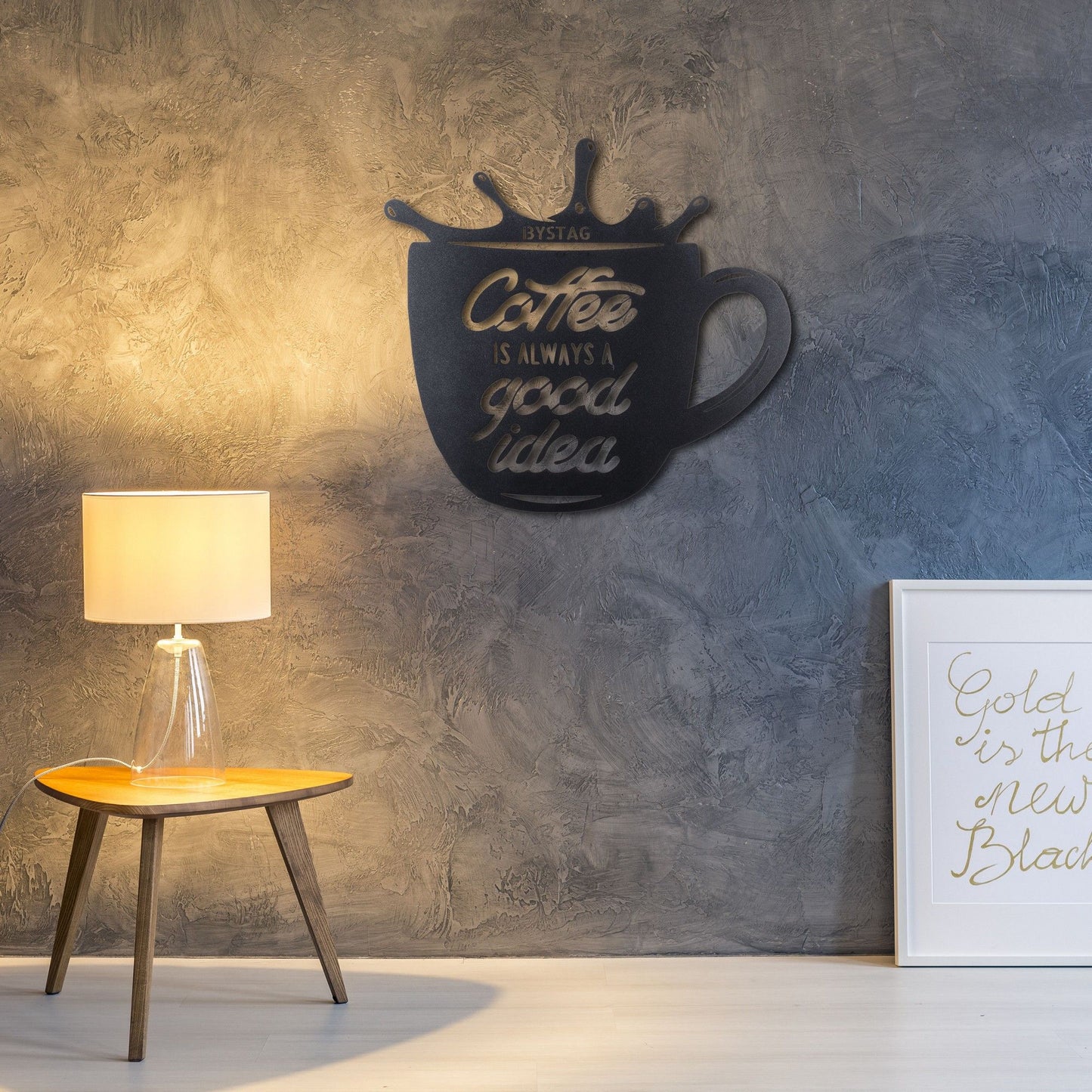 Coffee Glass - Decorative Metal Wall Accessory