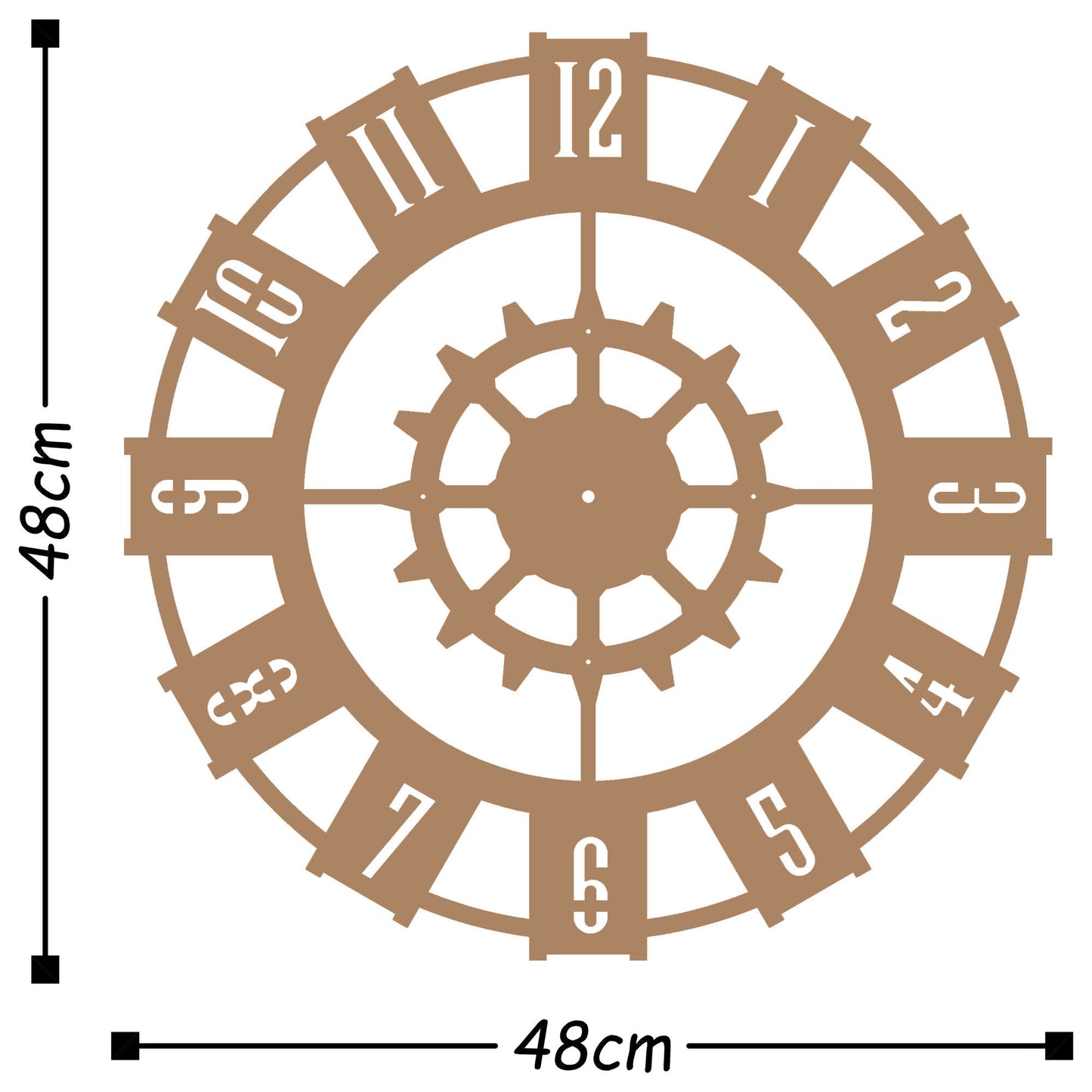 Metal Wall Clock 11 - Copper - Decorative Metal Wall Clock