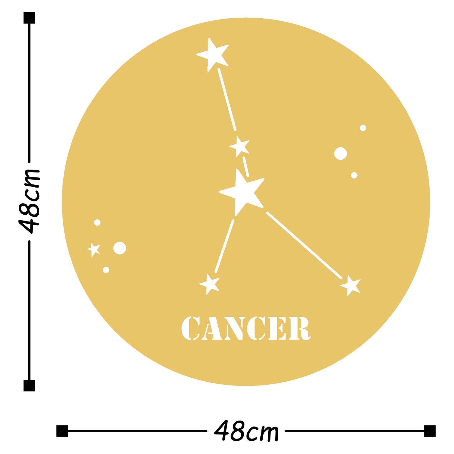 Cancer Horoscope - Gold - Decorative Metal Wall Accessory