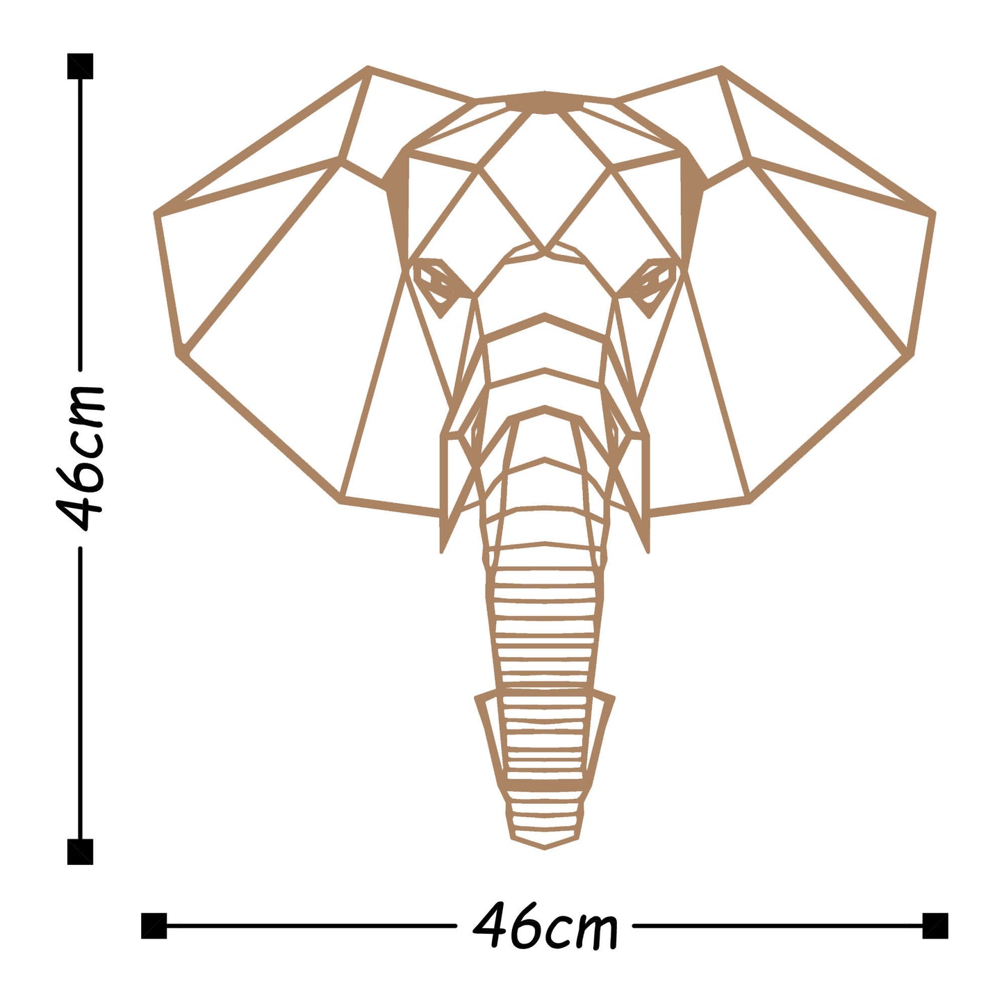 Elephant 2 - Copper - Decorative Metal Wall Accessory