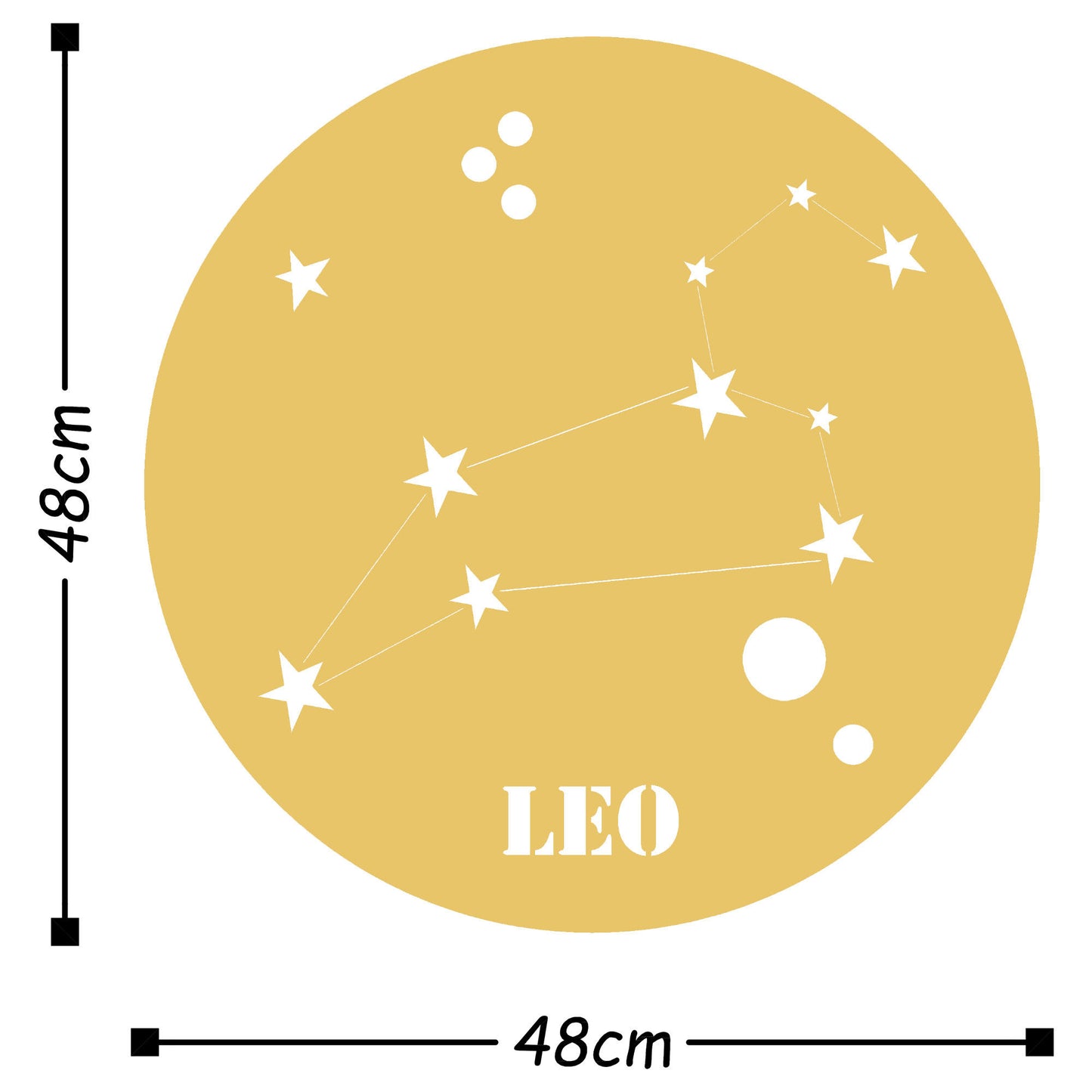 Leo Horoscope - Gold - Decorative Metal Wall Accessory