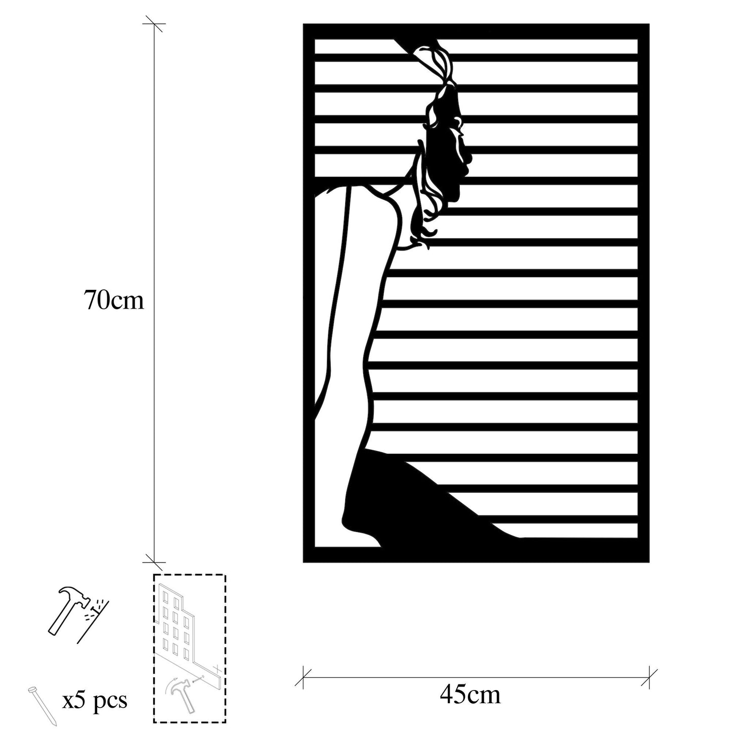 Woman And The View - Decorative Metal Wall Accessory