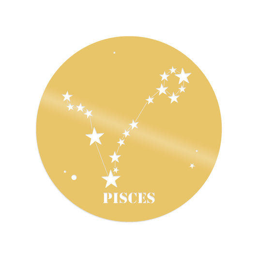 Pısces Horoscope - Gold - Decorative Metal Wall Accessory