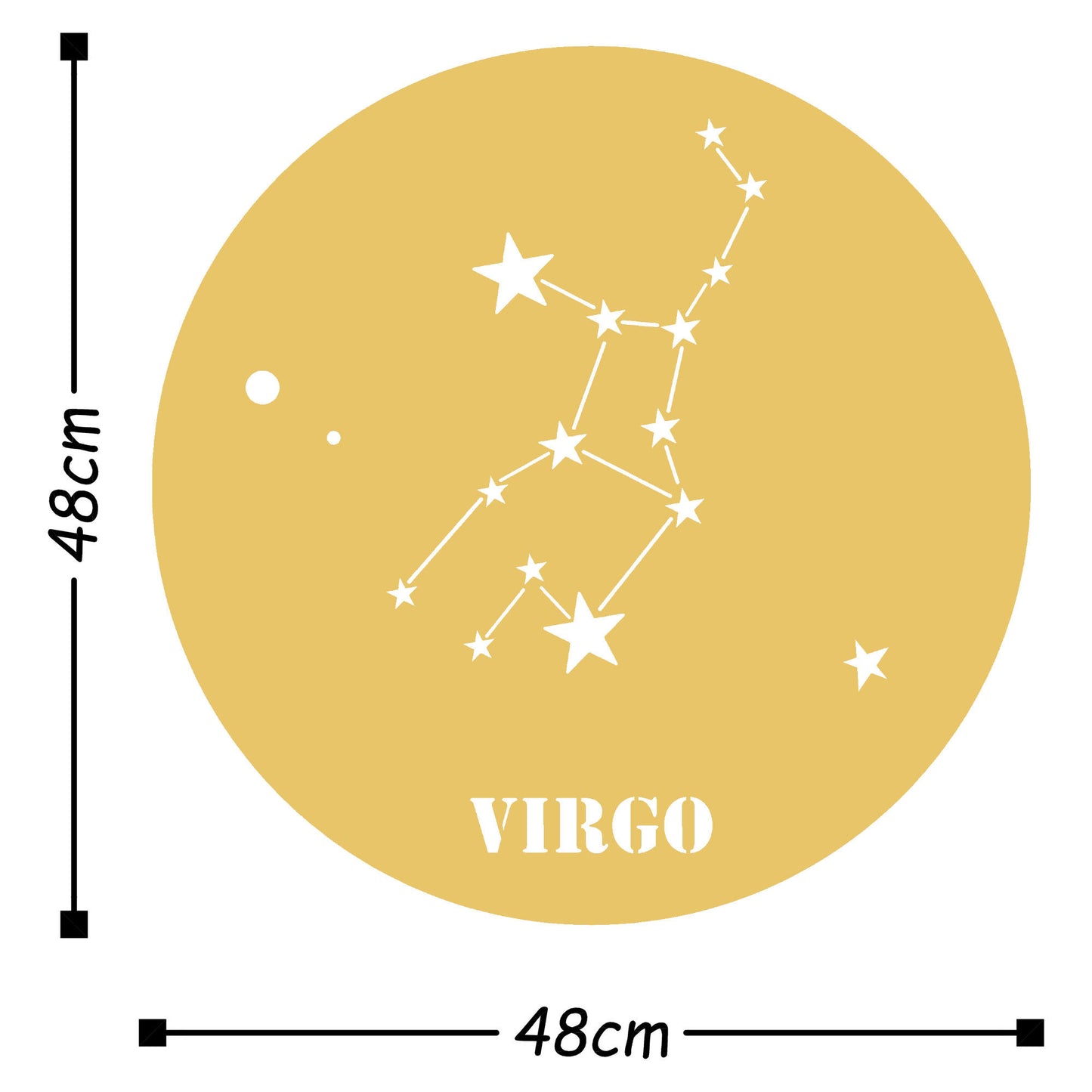 Vırgo Horoscope - Gold - Decorative Metal Wall Accessory