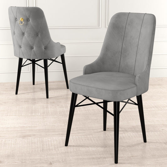 Pare - Grey, Black - Chair Set (4 Pieces)