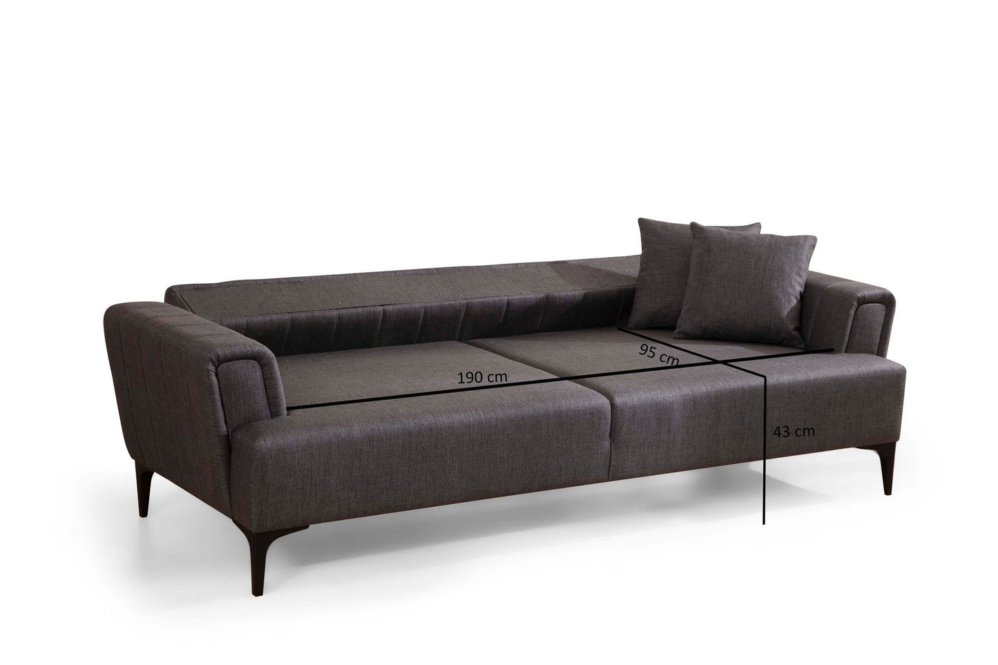 Hamlet - Dark Grey - 3-Seat Sofa-Bed