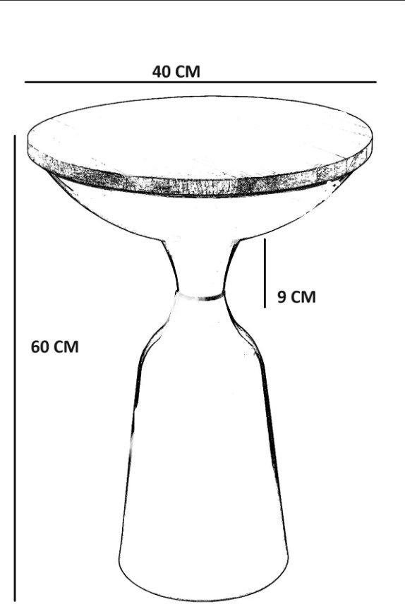 Netha 1052 - Black, Antiquation - Side Table
