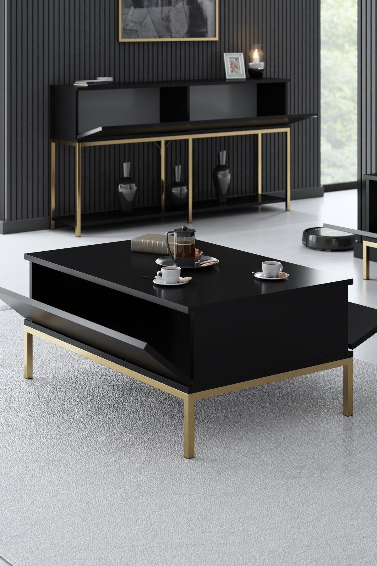 Lord - Black, Gold - Coffee Table