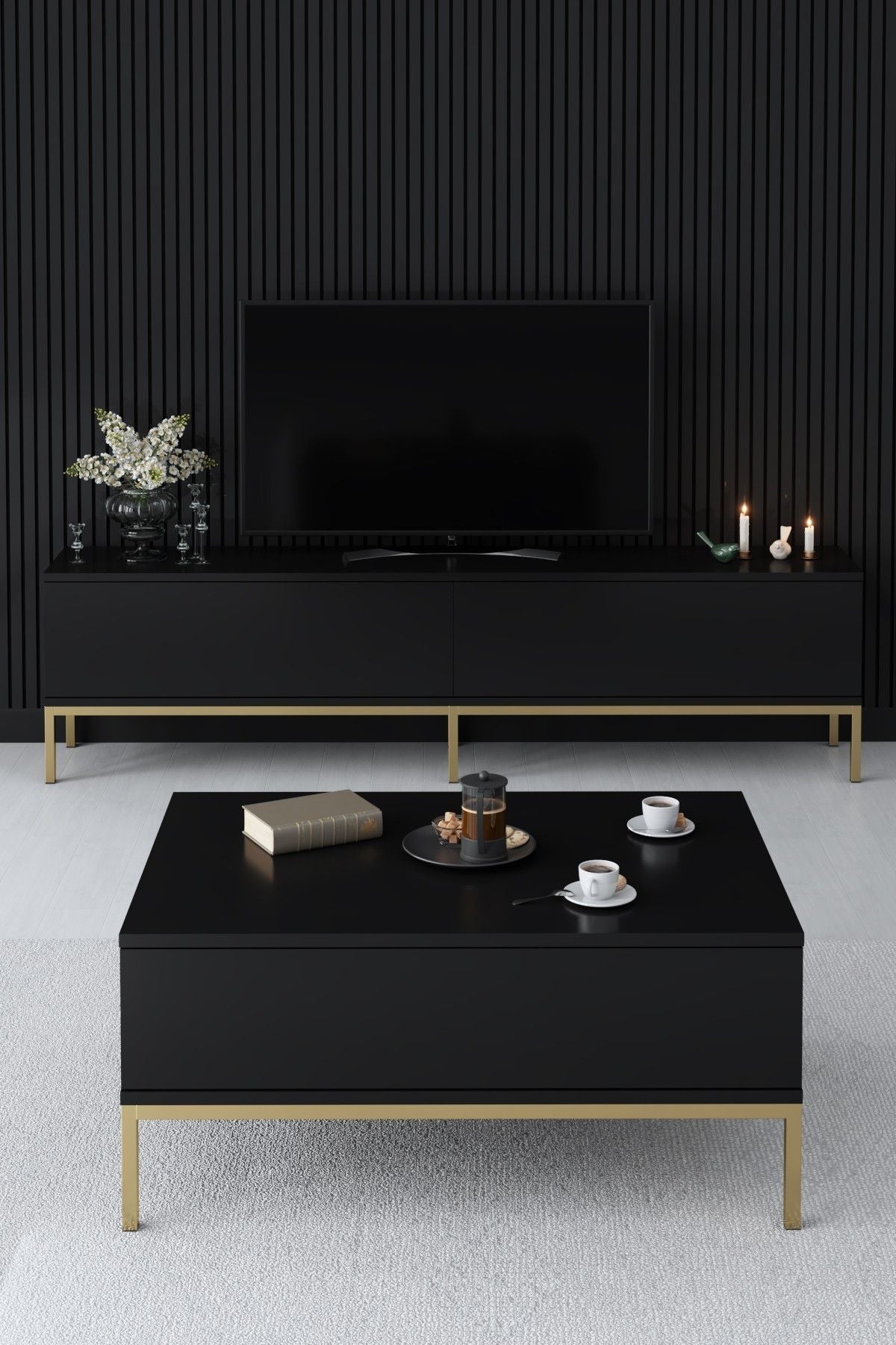 Lord - Black, Gold - Coffee Table