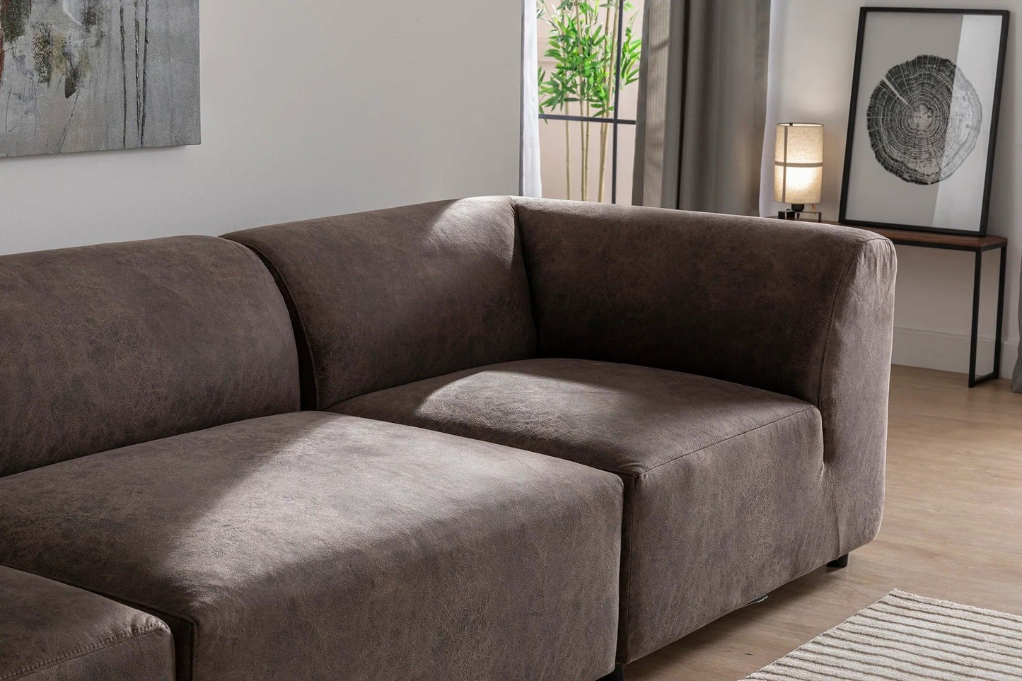 Alpha Left - Brown - Corner Sofa