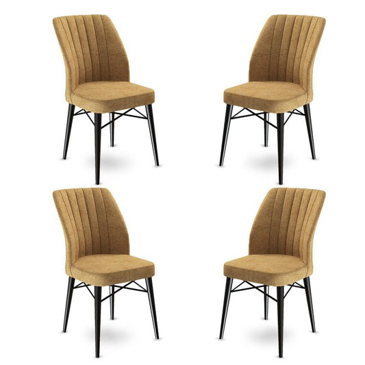 Flex - Cappuccino, Black - Chair Set (4 Pieces)
