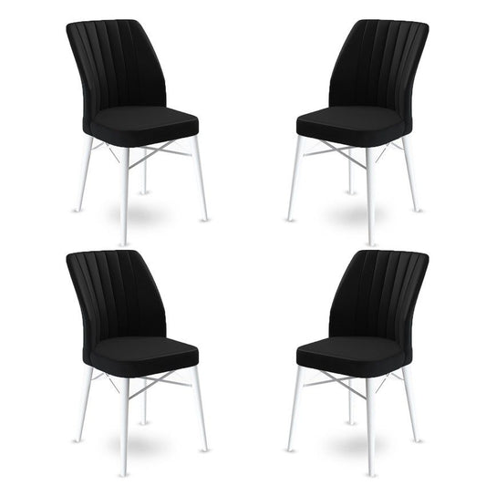 Flex - Black, White - Chair Set (4 Pieces)