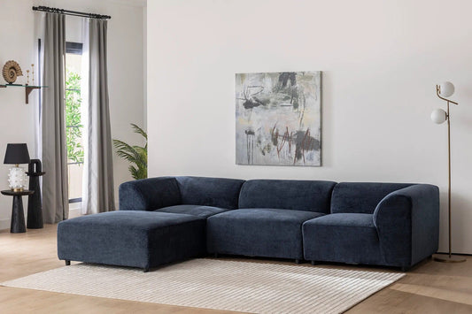 Alpha Left - Navy Blue - Corner Sofa