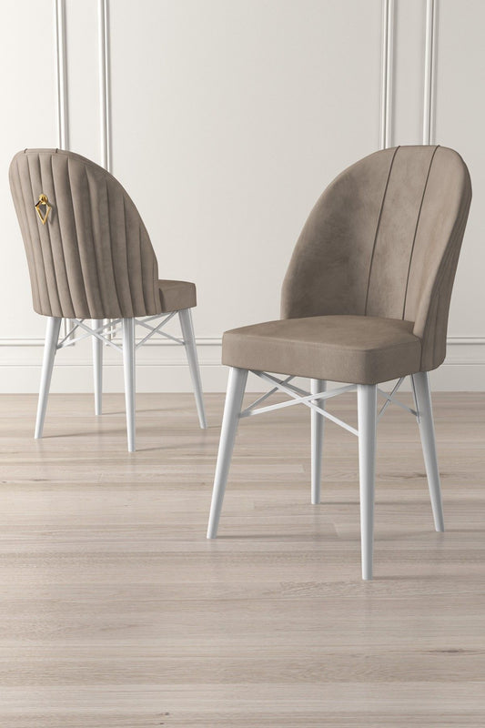 Ritim - Cappuccino, White - Chair Set (4 Pieces)