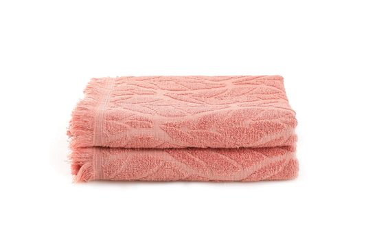 Leaf - Salmon - Bath Towel Set (2 Pieces)
