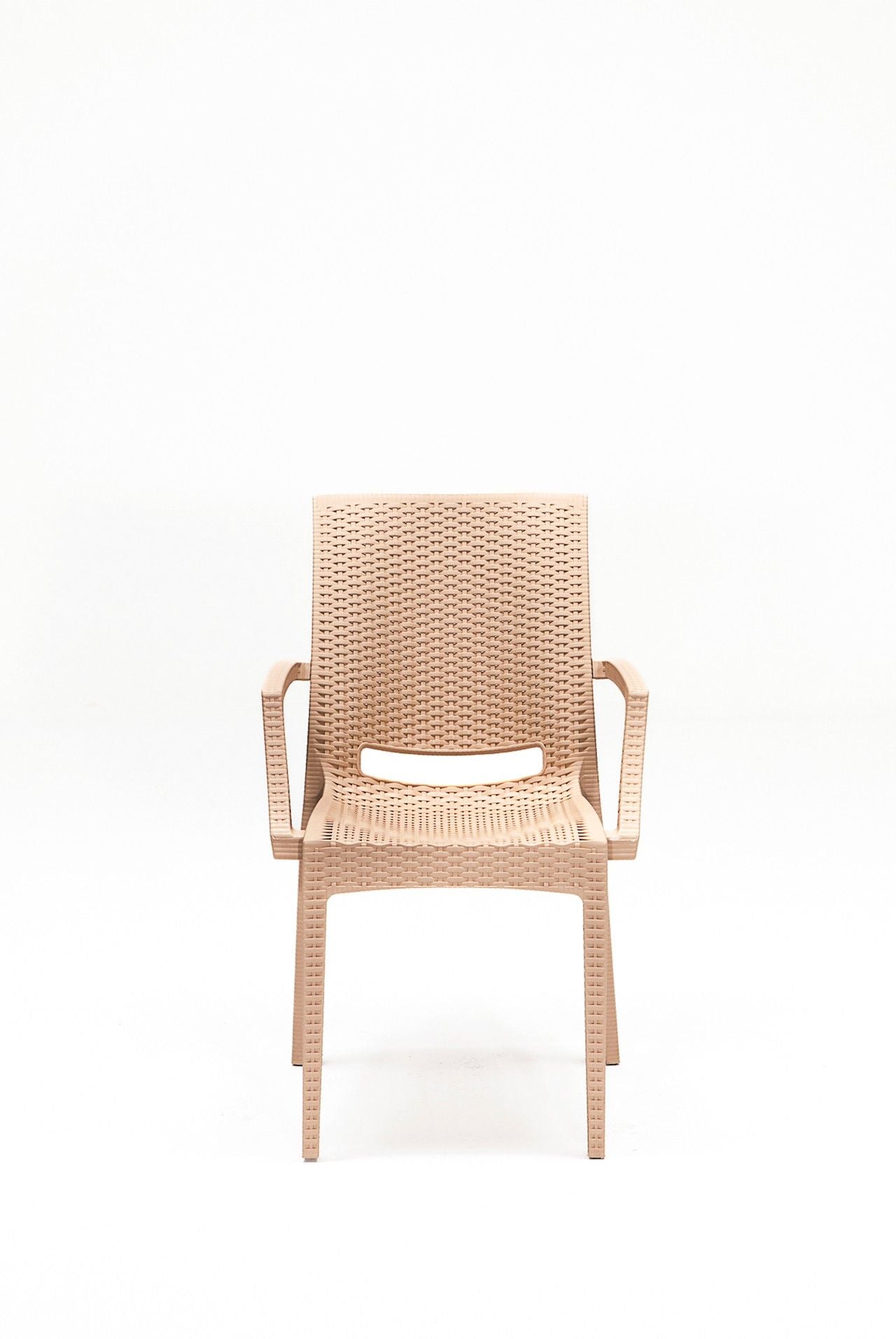 Rattan 80x80 Small Lux Masa Takimi - Cappucino - Garden Table & Chairs Set (5 Pieces)