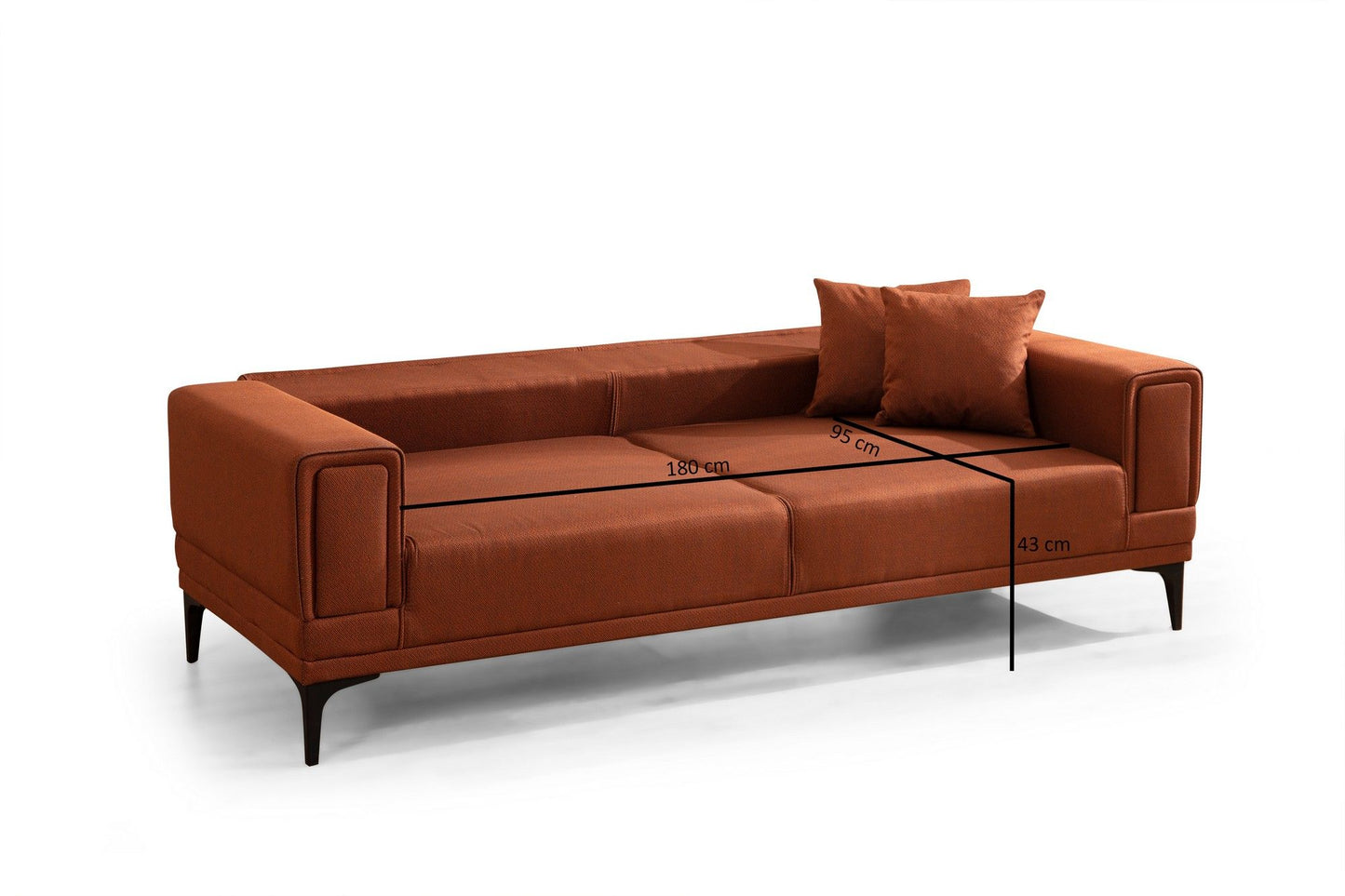 Horizon - Tile Red - 3-Seat Sofa-Bed