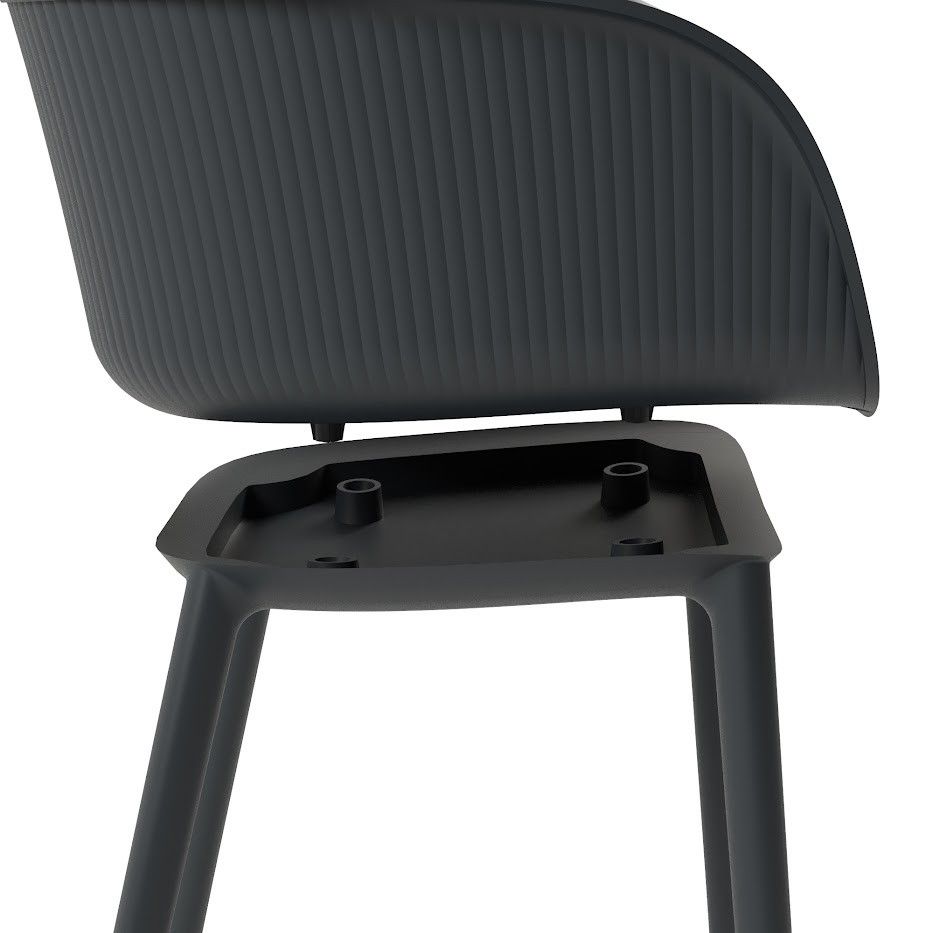 Shell-P - Anthracite - Chair Set (2 Pieces)