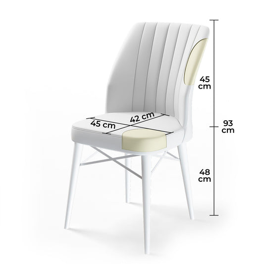 Flex - Cappuccino, White - Chair Set (4 Pieces)
