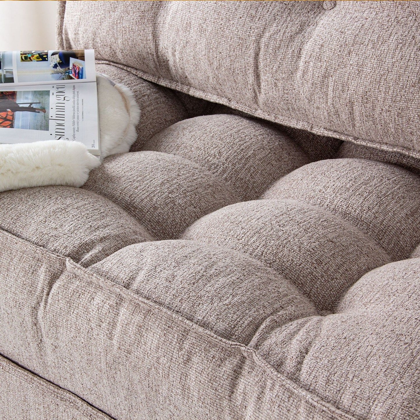 Mocca - Light Brown - 2-Seat Sofa-Bed