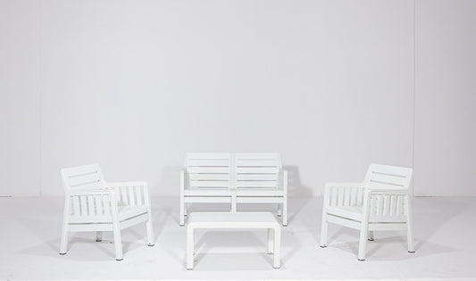 Lara Mindersiz 2+1+1+S Takim - White - Garden Lounge Set
